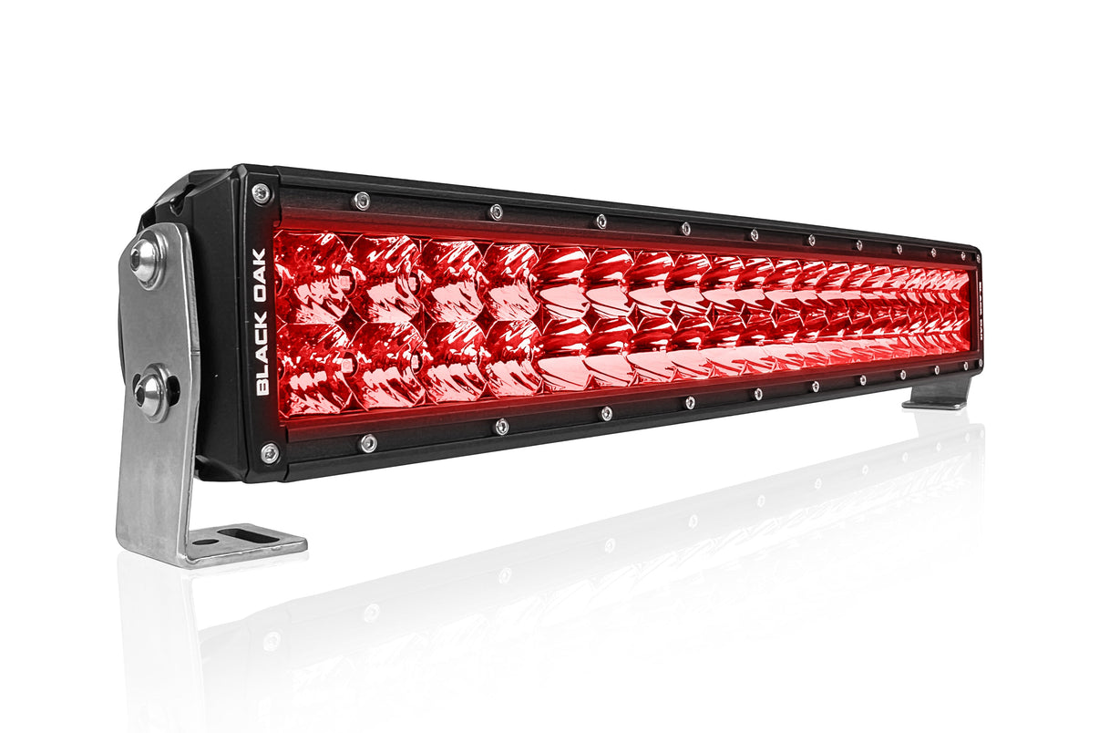 Black Oak LED 20-inch Curved Red LED Predator Hunting Light Bar - angled view