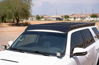 Rago Fabrication solid front fairing roof rack installed on 2010-2024 Toyota 4Runner, outdoor full vehicle shot
