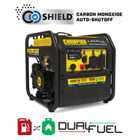 Champion 4500W Dual Fuel Open Frame Inverter Generator - front view