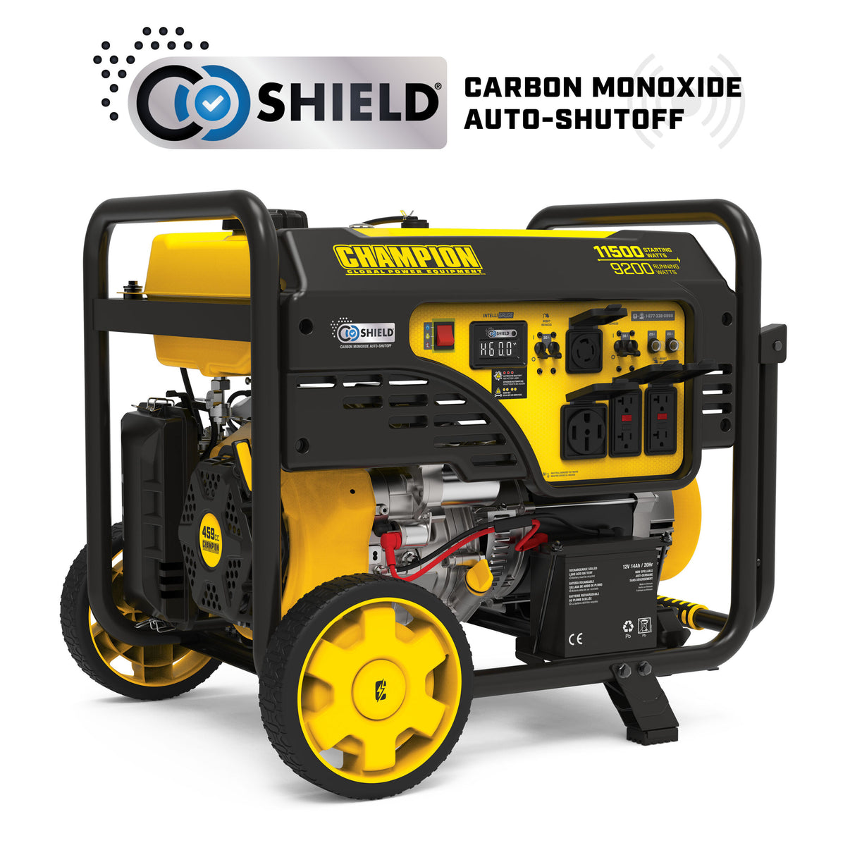 Champion 9200W Electric Start Portable Generator with CO Shield - front view