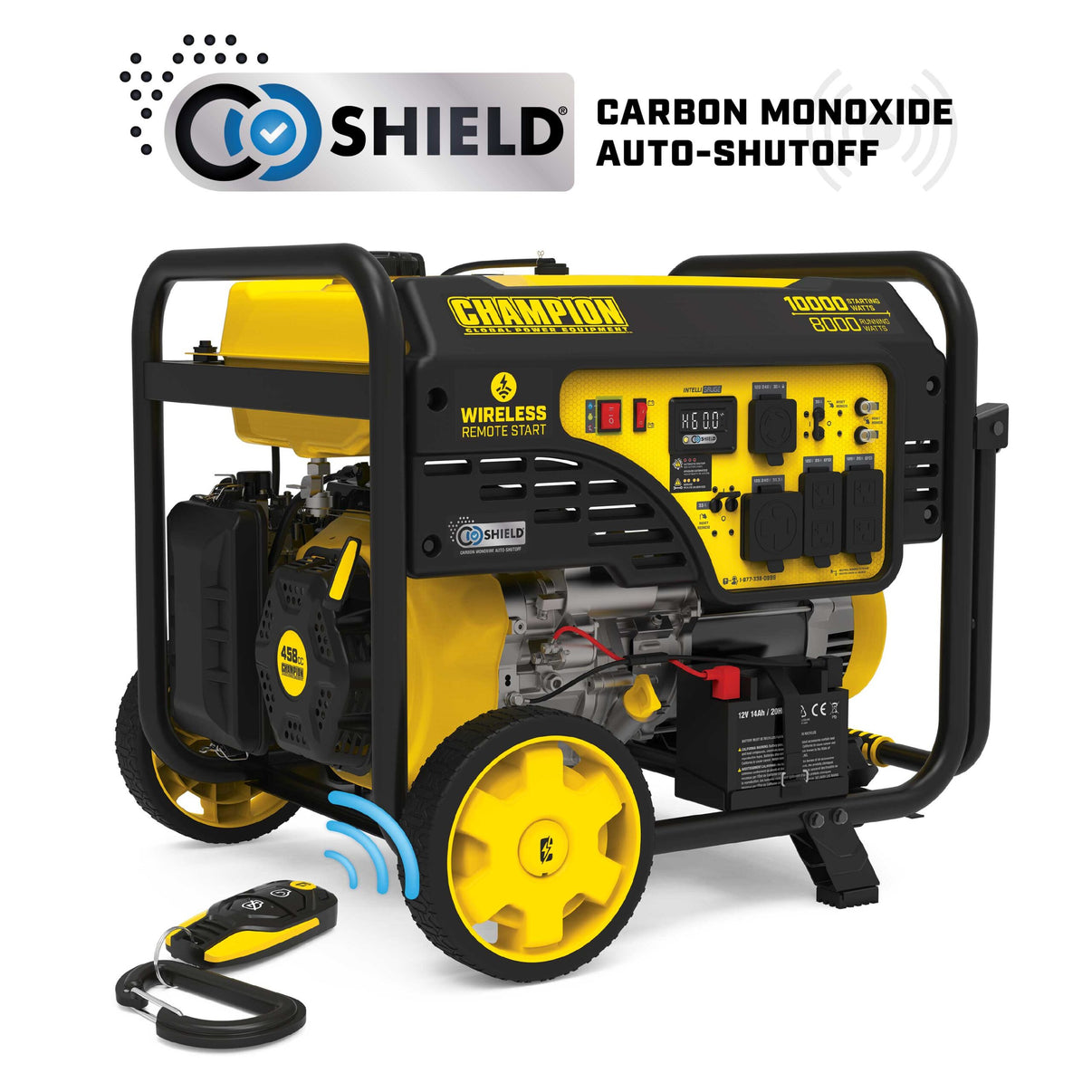 Champion 8000W Wireless Start Portable Generator with CO Shield - hero shot