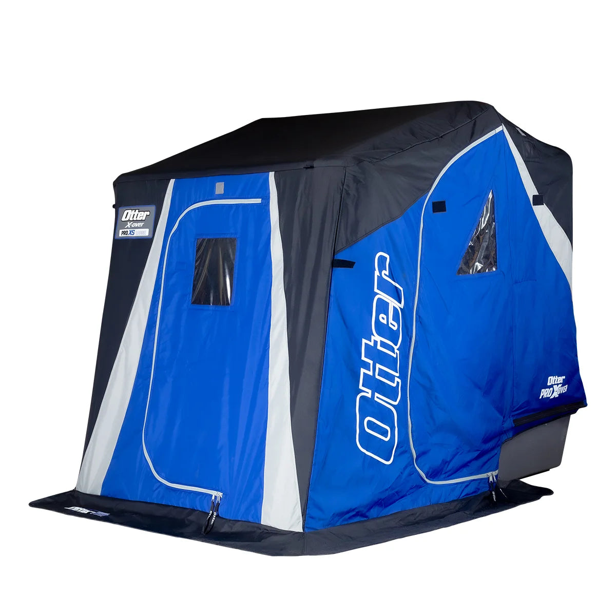 Otter Pro XS Lodge X-Over ice fishing shelter - 45 degree left view closed