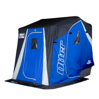 Otter Pro XS Lodge X-Over ice fishing shelter - 45 degree left view closed