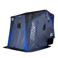 Otter XTR Cabin X-Over ice fishing shelter - 45 degree left front view