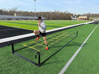 Rae Crowther Monster Running Rope with yellow netting - action shot showing athletes running through drill