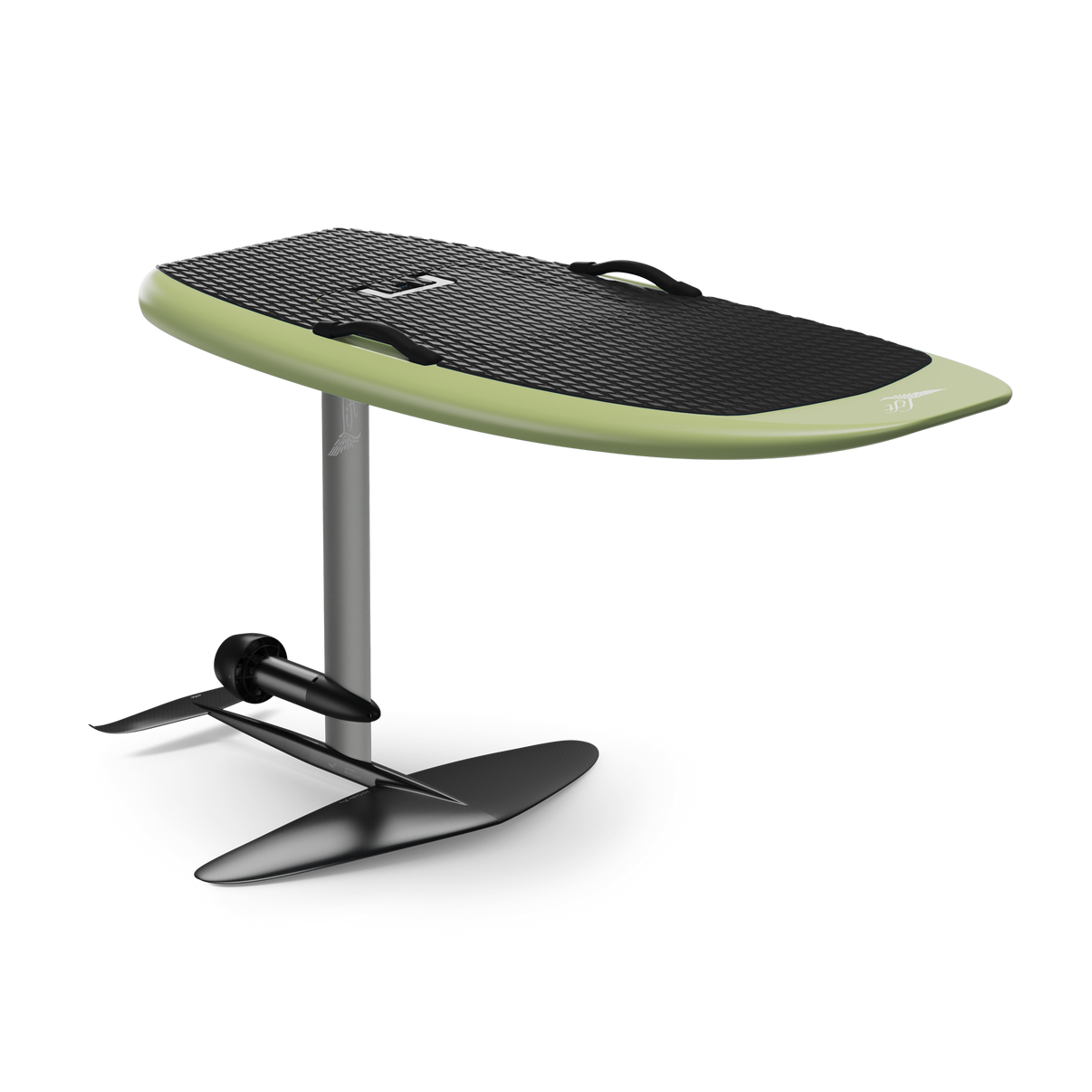 Lift Foils 5'4 LIFT5 F Cruiser eFoil in Matcha Green - isometric view with shadow