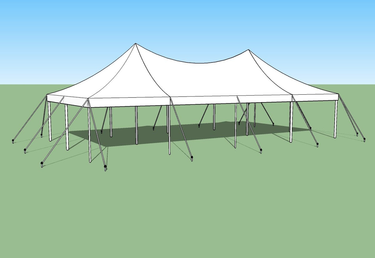 Ohenry 20x80 High Peak Pole Tent set up as a large outdoor party tent