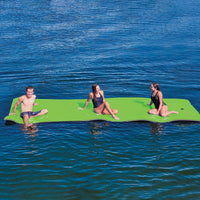 WOW Sports ChillRaft 20x6 ft floating water platform in action on a lake with group of people