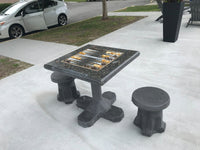 Stone Age Concrete Outdoor Backgammon Table Freestanding