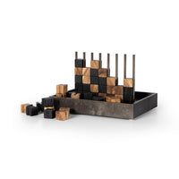 Four Hands Four In A Row Game - Aged Grey Iron
