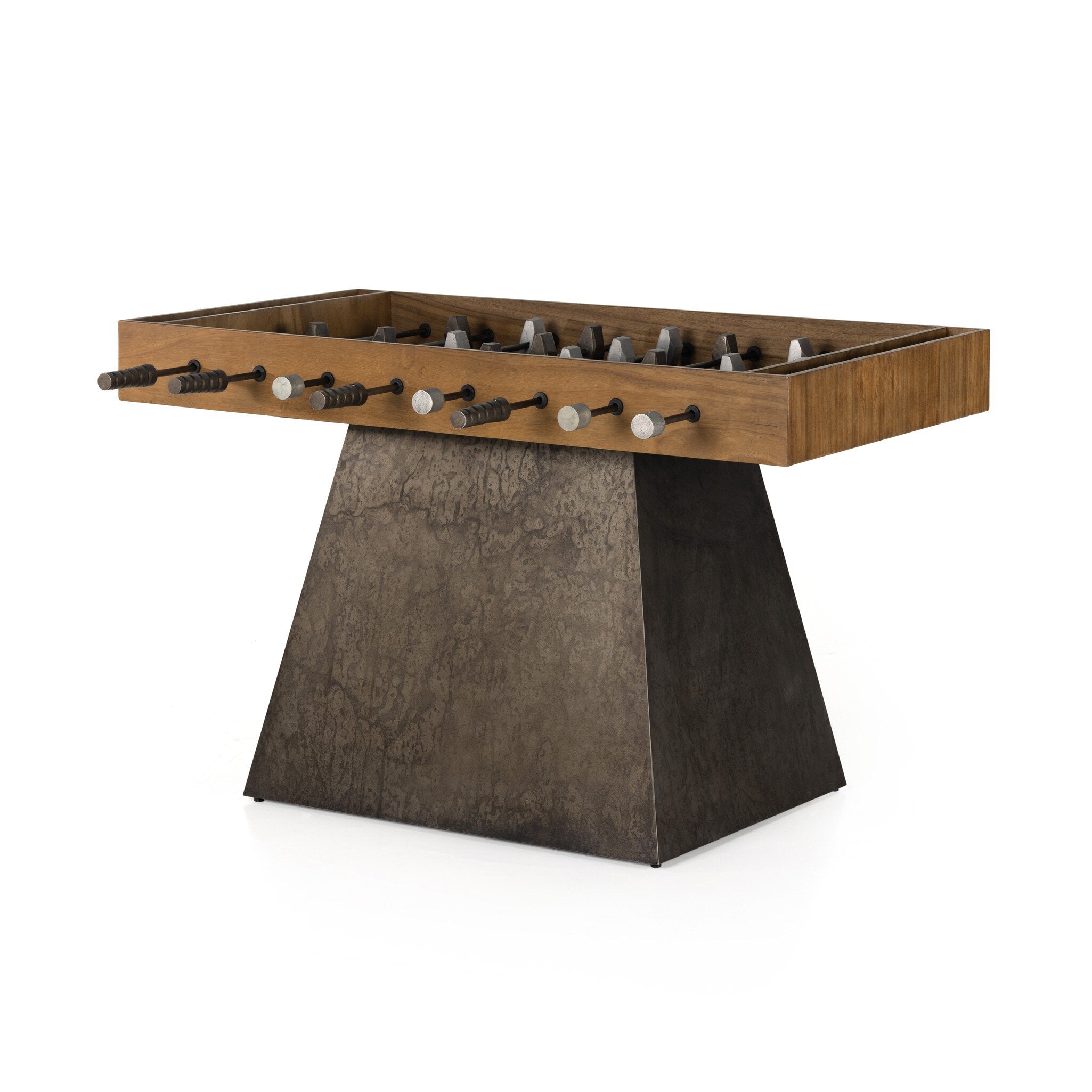 Four Hands Foosball Table Aged Steel Guanacaste Wood