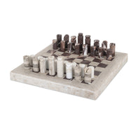 Four Hands Stone Chess Set - Antique White Marble