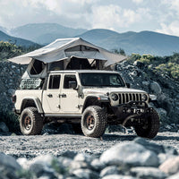 Smittybilt Gen2 Overlander Rooftop Tent in Gray - hero shot, full product view