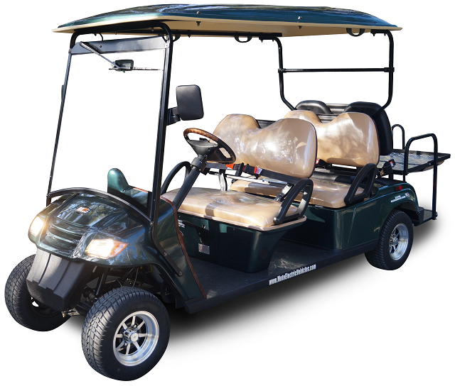 MotoEV 6 Passenger Back to Back Street Legal Electric Golf Cart - front view