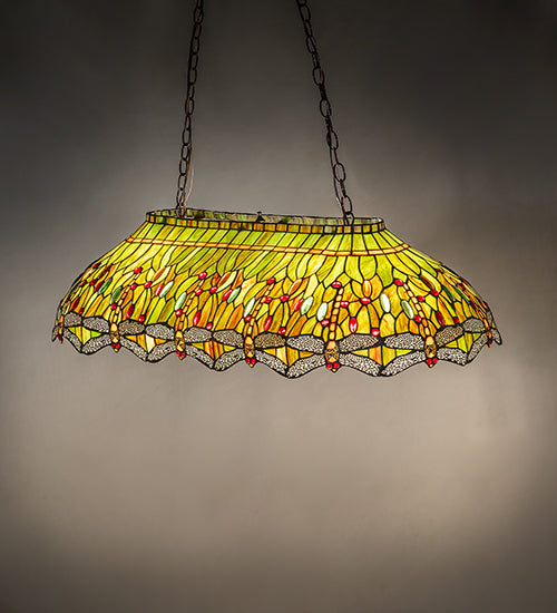 Meyda Tiffany Hanginghead Dragonfly 40-inch Oblong Pendant art glass shade
