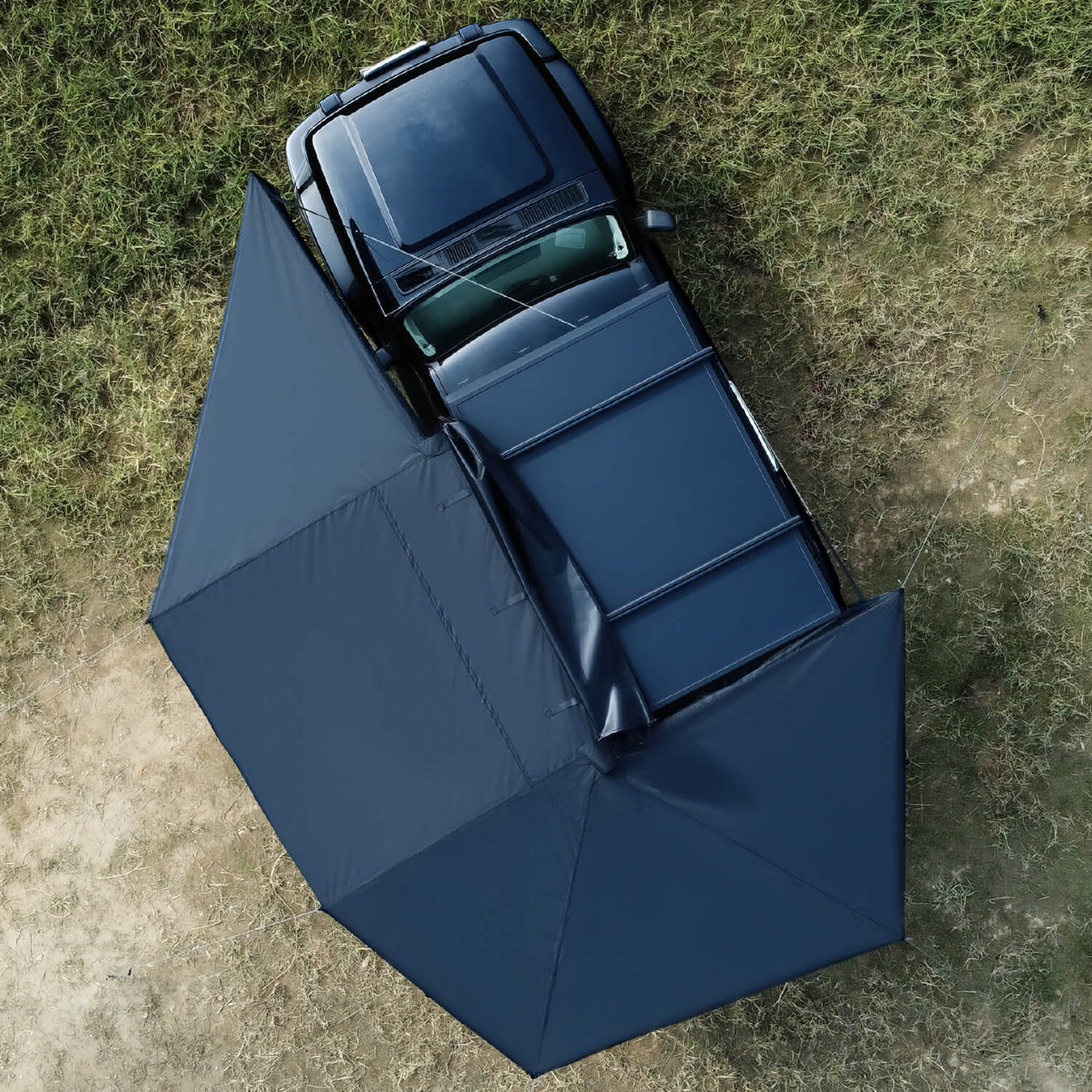 TOPOAK 270-degree car awning top view showing full coverage area
