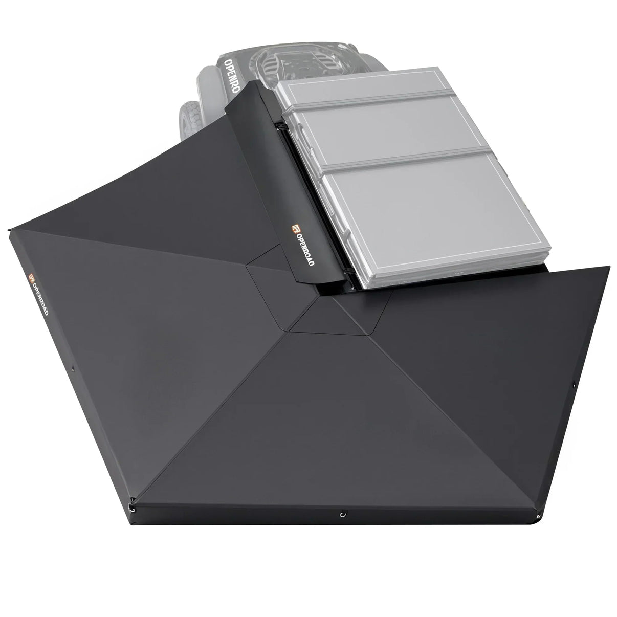 OPENROAD 270 Awning mounted on vehicle with hard shell roof top tent