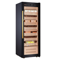 Afidano 1500 Count Cigar Humidor Cabinet Steel Exterior with Touch Panel - Side View Full