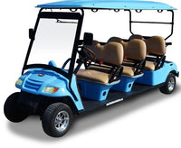 MotoEV 6 Passenger Forward Facing Street Legal Golf Cart front view