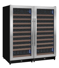 Allavino 238 Bottle 55" Tall Side-by-Side Stainless Steel Wine Refrigerator