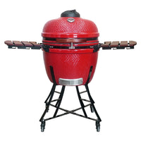Kalamera 24” Ultimate Outdoor Ceramic Grill Kamado with Cart and Side-wings