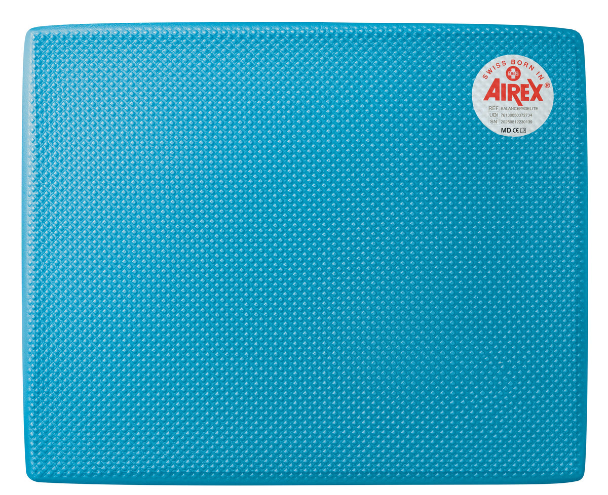 Airex Balance Pad Elite blue showing waffle texture surface detail