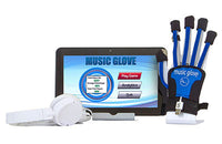 MusicGlove Clinic Portable Suite with 10-inch tablet and sensor gloves for post-stroke hand rehabilitation