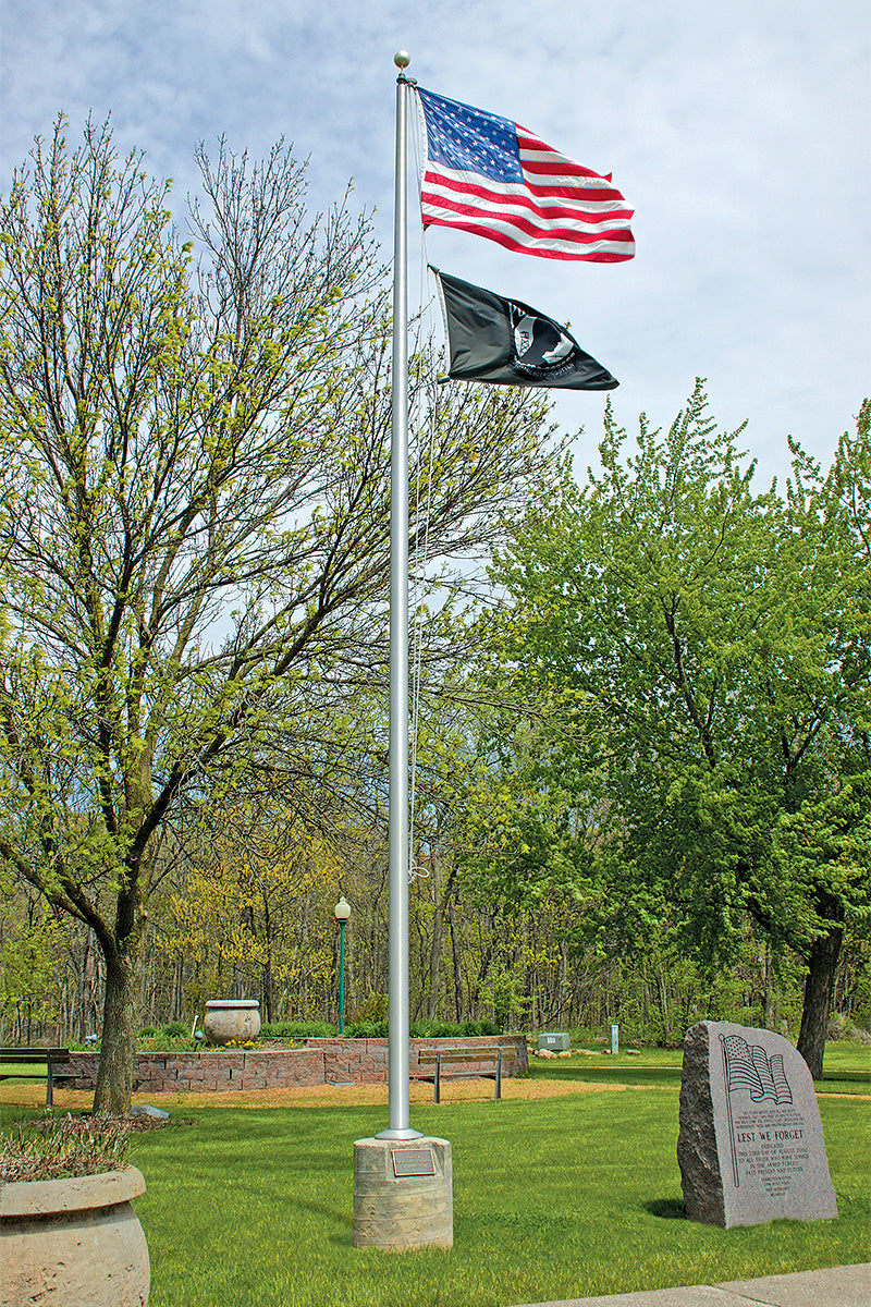 Eder Flag 30ft Hurricane Flagpole with external halyard - full pole view
