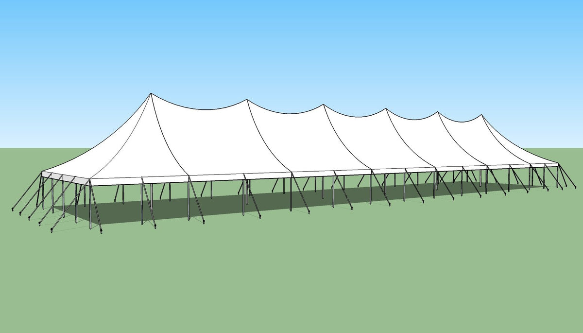 Ohenry 30' x 130' high peak pole tent diagram and sketch