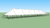 Ohenry 30' x 130' high peak pole tent diagram and sketch