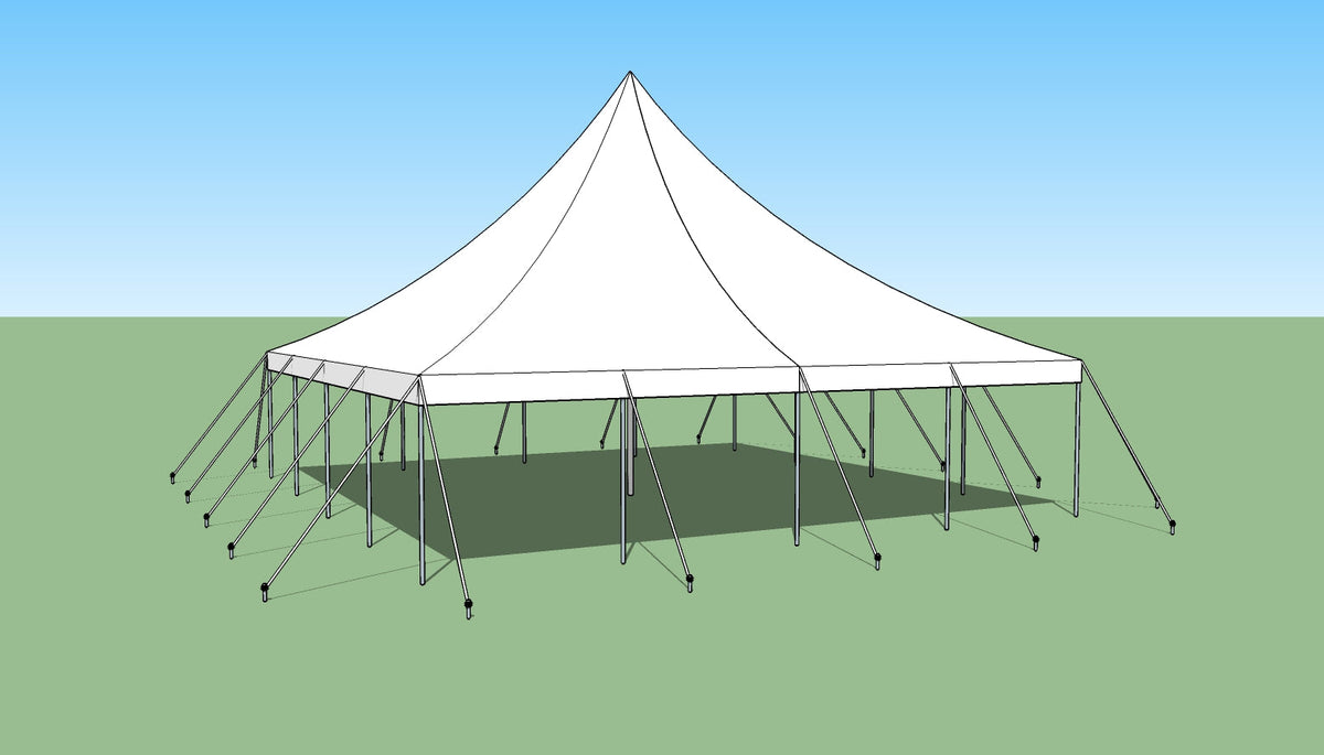 Ohenry 30' x 30' High Peak Pole Tent set up outdoors as a party tent