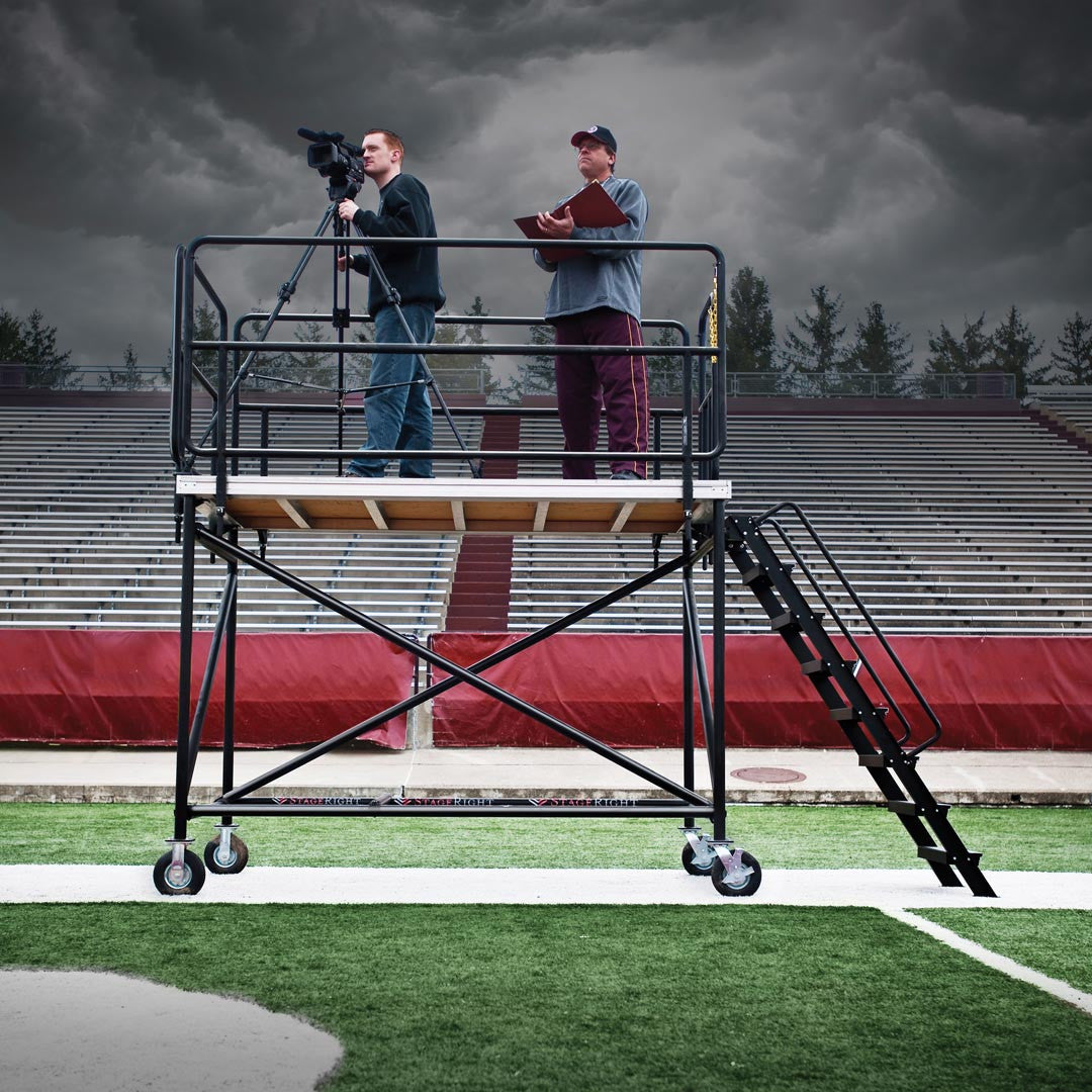 Rogers Athletic Coaching Command Tower with 6.5ft height and 4x8ft platform for football practice