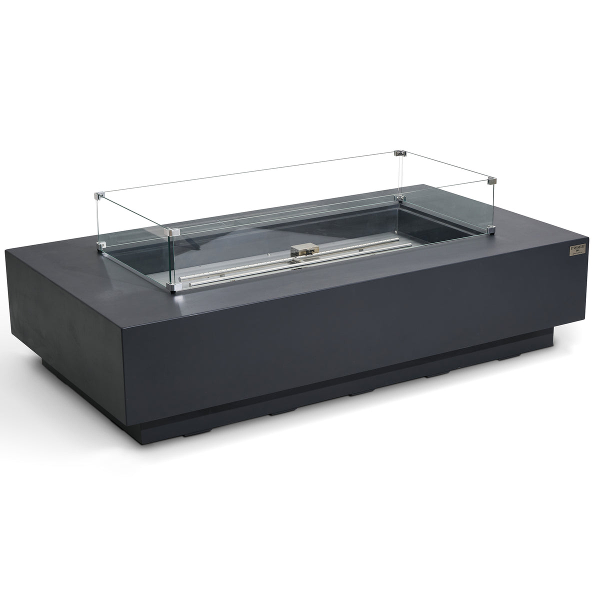 Elementi Pro Ravello 72-inch Concrete Gas Fire Table - Front Profile View