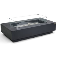 Elementi Pro Ravello 72-inch Concrete Gas Fire Table - Front Profile View