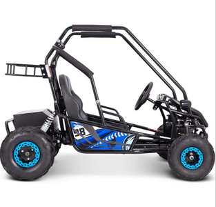 MotoTec Mud Monster XL Kids Electric 60v 2000w Go Kart Full Suspension Blue