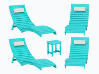 AquaCurve™ AquaWave Pre-Assembled Folding Pool Lounge Chair for Tanning Ledge