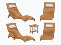 AquaCurve™ AquaWave Pre-Assembled Folding Pool Lounge Chair for Tanning Ledge