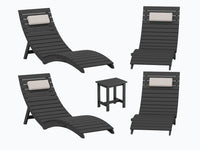 AquaCurve™ AquaWave Pre-Assembled Folding Pool Lounge Chair for Tanning Ledge