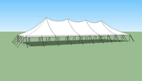 Ohenry 40' x 100' high peak pole tent sketch showing full tent profile and dimensions