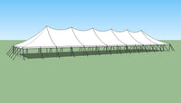 Ohenry 40' x 140' high peak pole tent sketch - full structure diagram
