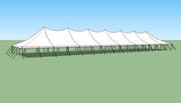 Ohenry 40' x 160' high peak pole tent sketch showing full tent structure and dimensions