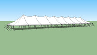Ohenry 40' x 180' High Peak Pole Tent technical sketch showing dimensions and peak structure