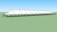 Ohenry 40' x 220' High Peak Pole Tent technical sketch and dimensions