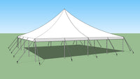 Ohenry 40x40 High Peak Pole Tent sketch showing full structure and dimensions