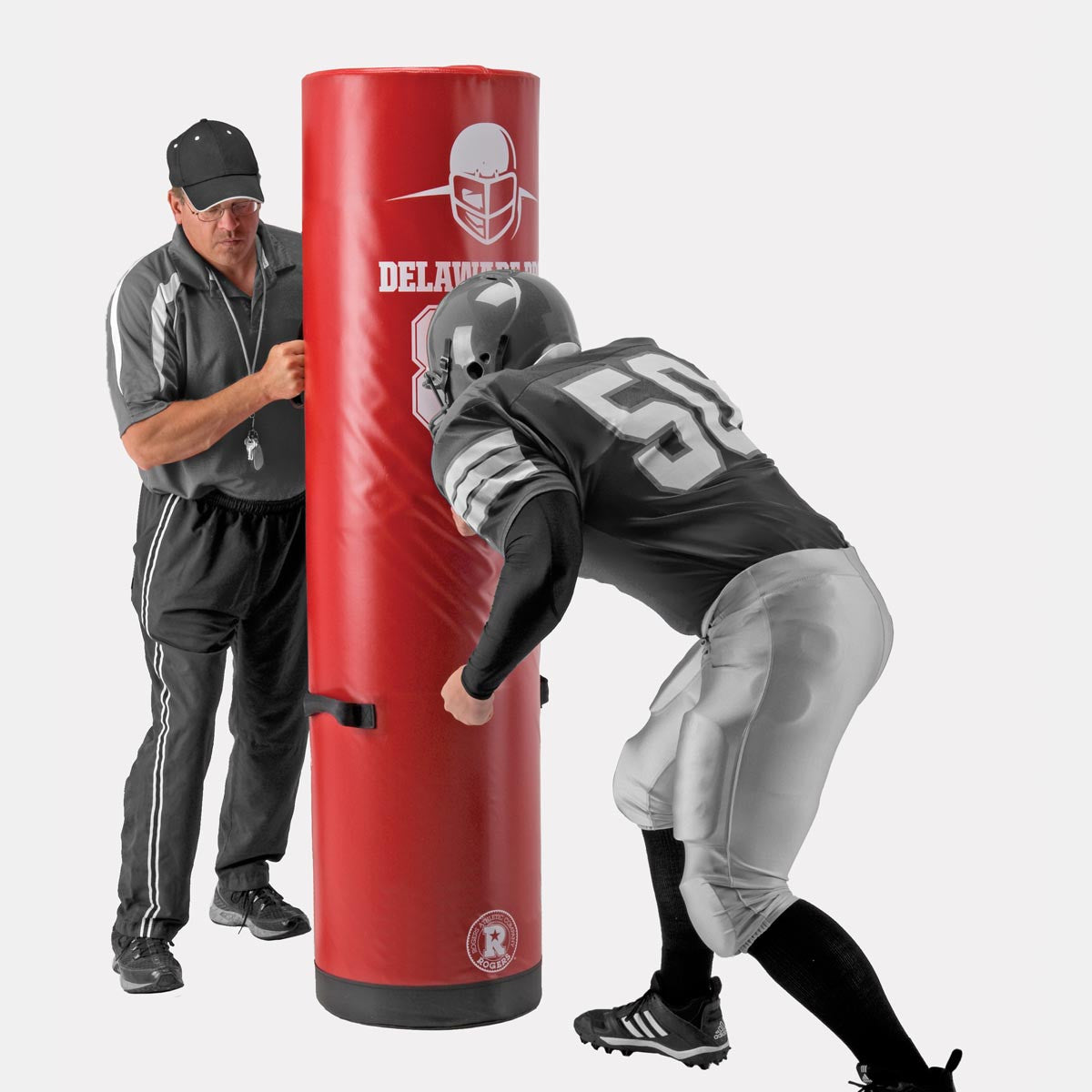 Rogers Athletic Delaware Pro free-standing football tackling dummy in red - 72 inch 80 lb stand-up training dummy
