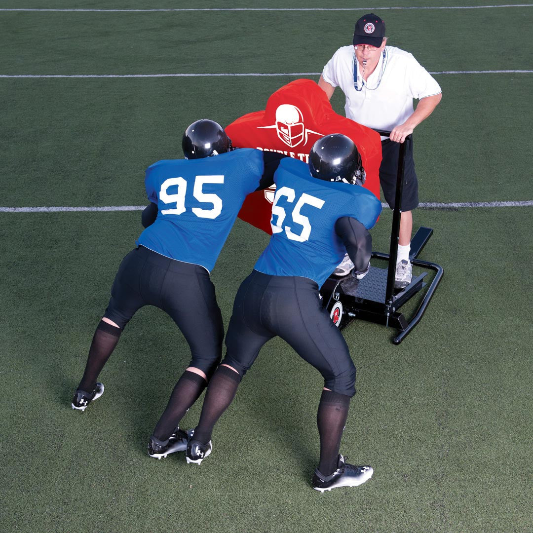 Rogers Athletic Double-Team Football Blocking Sled with Coach's Platform - front view