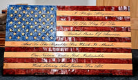 American Grains Hand Chiseled Rustic Wooden American Flag