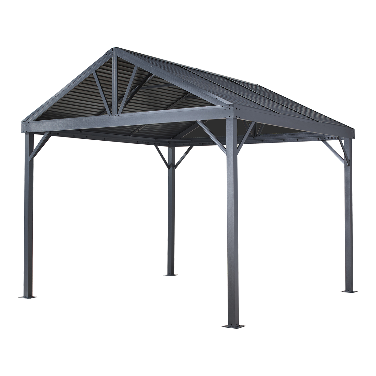 Sojag Sanibel I Hardtop Gazebo 8x8 ft Light Gray - full view