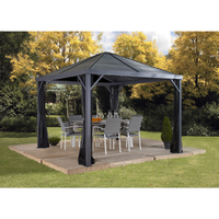 Sojag Sanibel 8 ft. x 8 ft. Hardtop Gazebo in Light Gray - front view