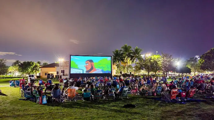 Epic Outdoor Cinema Premier 40 Complete Outdoor Cinema System with inflatable screen, laser projector, and speaker system